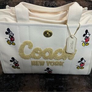 Coach Cream Mickey Mouse Tote